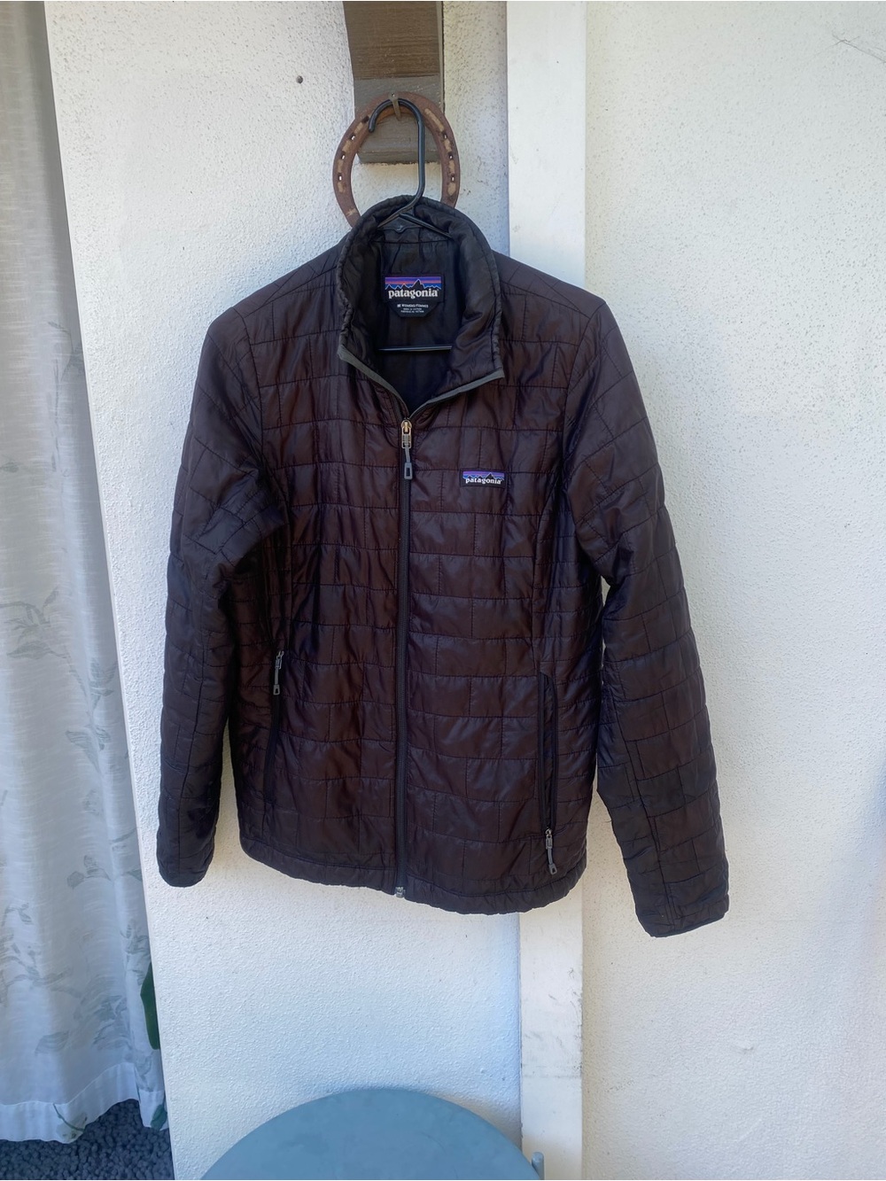 Women's Black/Brown Patagonia Nano Puff Jacket (Medium)